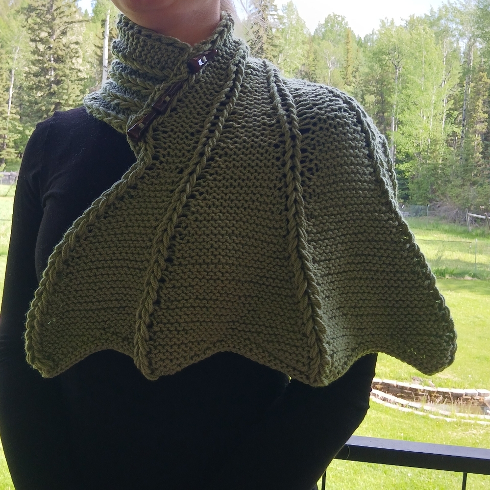 Dragon Wing Cowl Scarf - Sage
